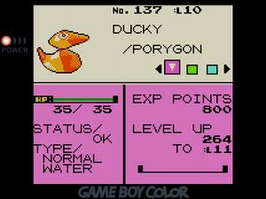 DUCKY the Normal/Water-type Porygon that looks like a yellow rubber ducky