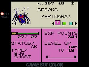 Bug/Ghost-type Spinarak named SPOOKS