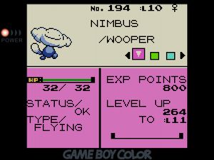 Flying-type Wooper shaped like a cloud named NIMBUS