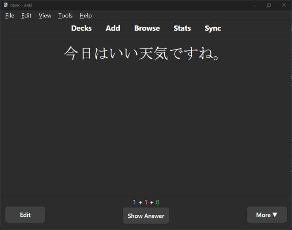 Japanese sentence "The weather is fine today, isn't it?"