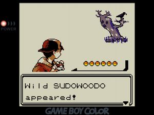 Wild SUDOWOODO appeared! It looks like a dead and eerie tree with a crow perched on its branch