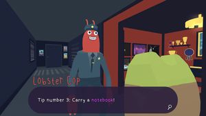 Lobster Cop to Frog Detective: 'Tip number 3: Carry a notebook!'