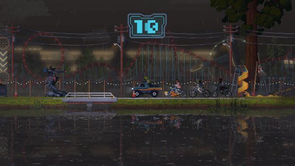 Screenshot of Kingdom Eighties with player riding around in a monster truck